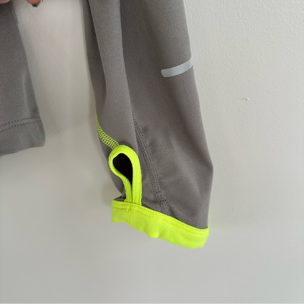 Nike 1/4 Zip Grey with Neon Accent Womens Pullover Running Top Fitted Size Small - Picture 5 of 8